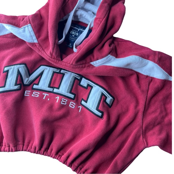 MIT Reworked Custom Crop Hoodie - Picture 3 of 4